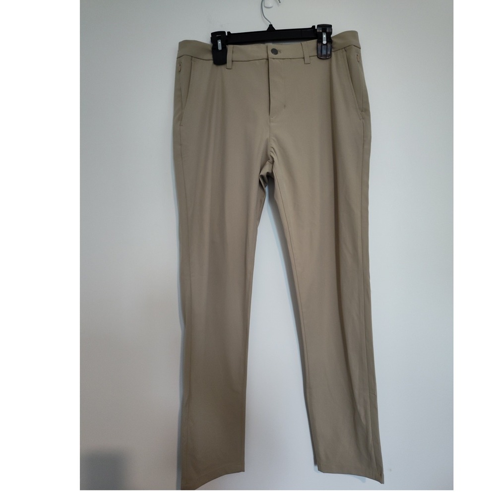 Birddogs Mens Slim Fit Khaki Pants 34x34 Tan Polyester Chino Trousers